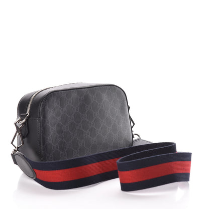 Gucci GG Supreme Monogram Web Shoulder Bag Black Grey 3 of 10