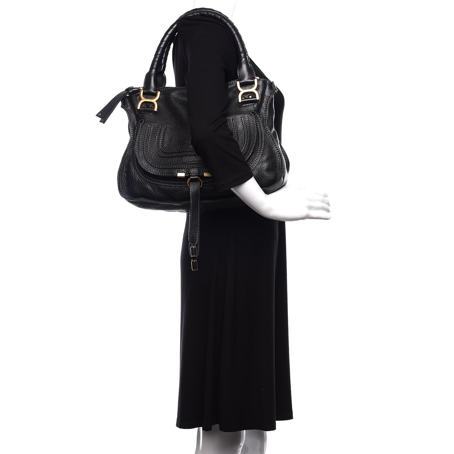 Chloe Calfskin Medium Marcie Satchel Black 2 of 9