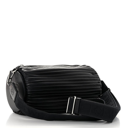 Loewe Lambskin Pleated Bracelet Large Pouch shoulder Bag Black 3 of 12