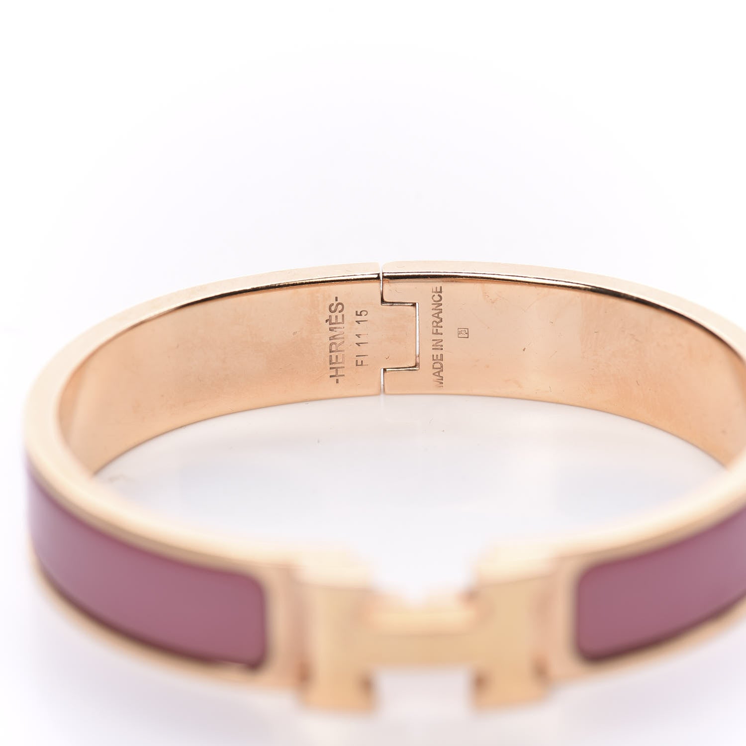 Hermes Enamel Narrow Clic Clac H Bracelet PM Rose Velours 5 of 6
