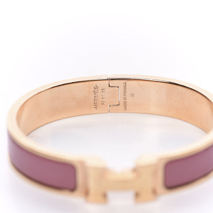 Hermes Enamel Narrow Clic Clac H Bracelet PM Rose Velours 5 of 6
