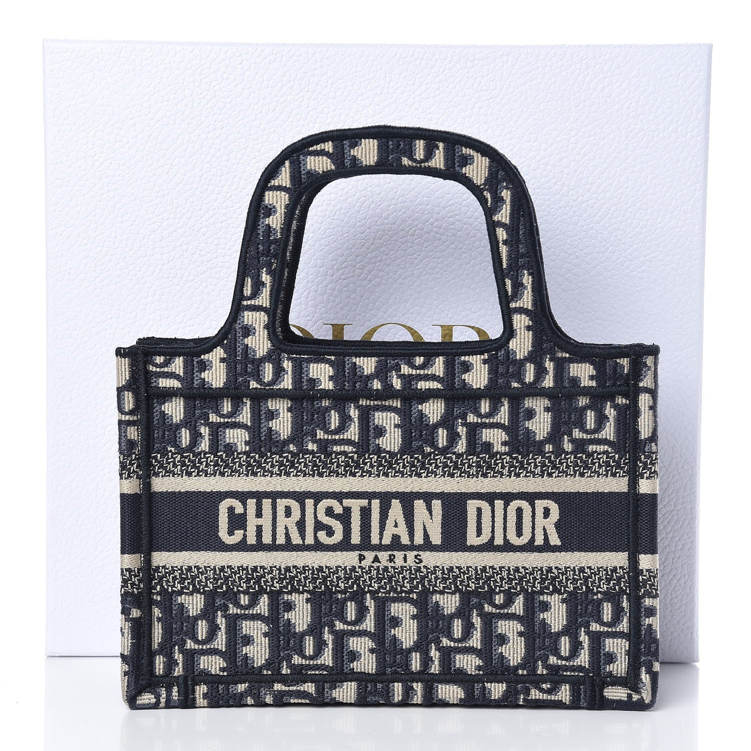 Christian Dior Oblique Mini Book Tote Blue Multicolor 11 of 11