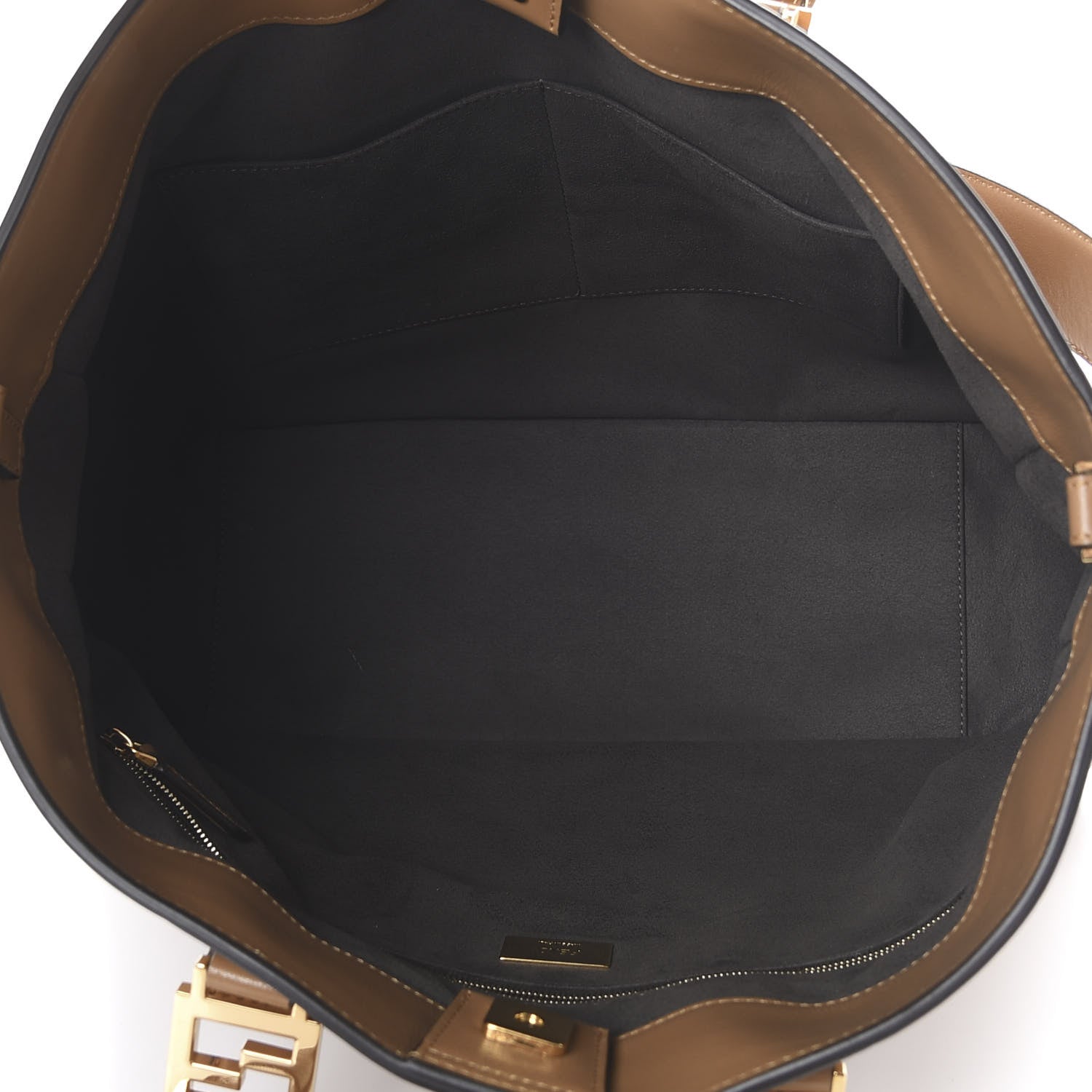 Fendi Vitello Glacier Medium FF Tote Nocciola 4 of 9