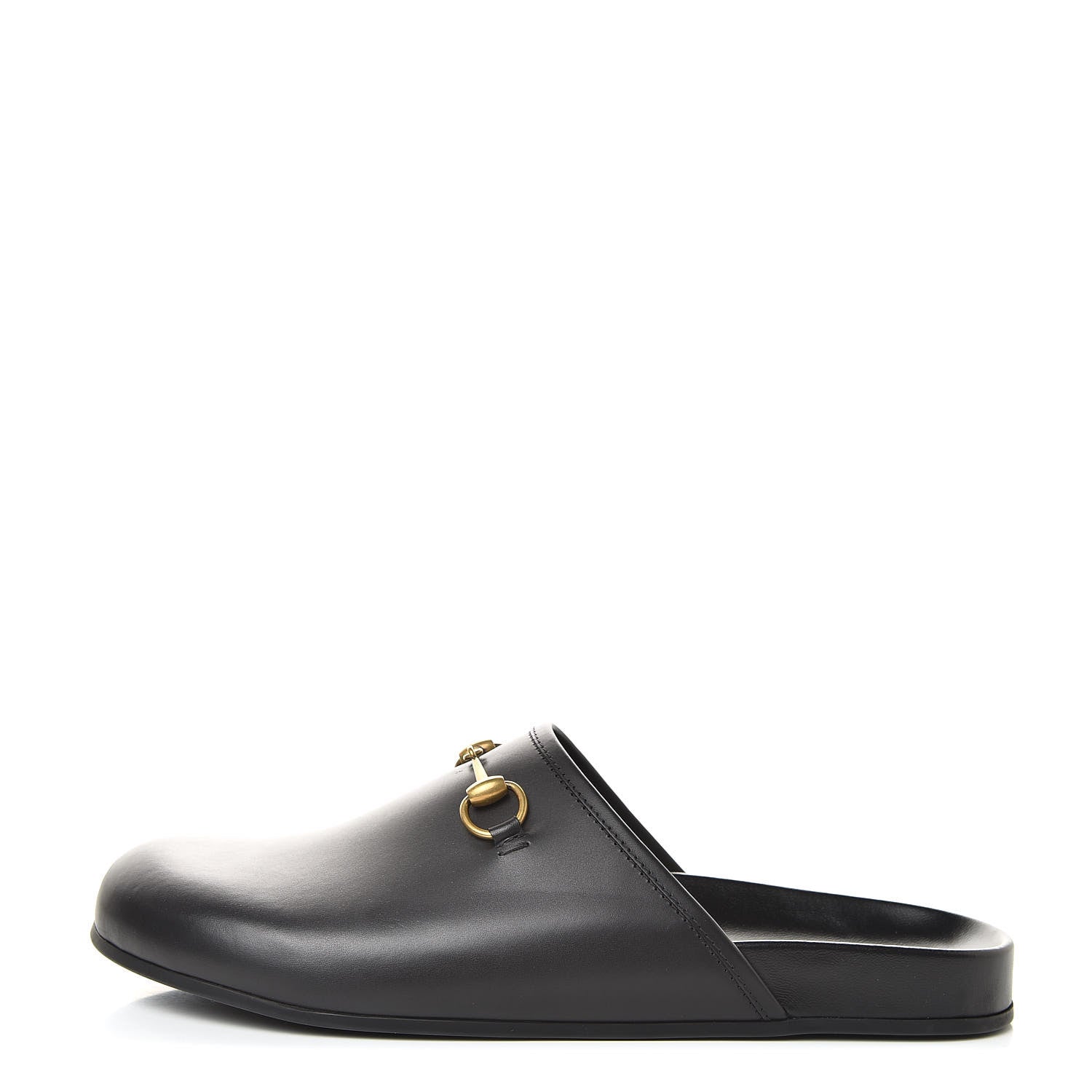 Gucci Calfskin Mens Horsebit River Slippers 11 Black 1 of 10