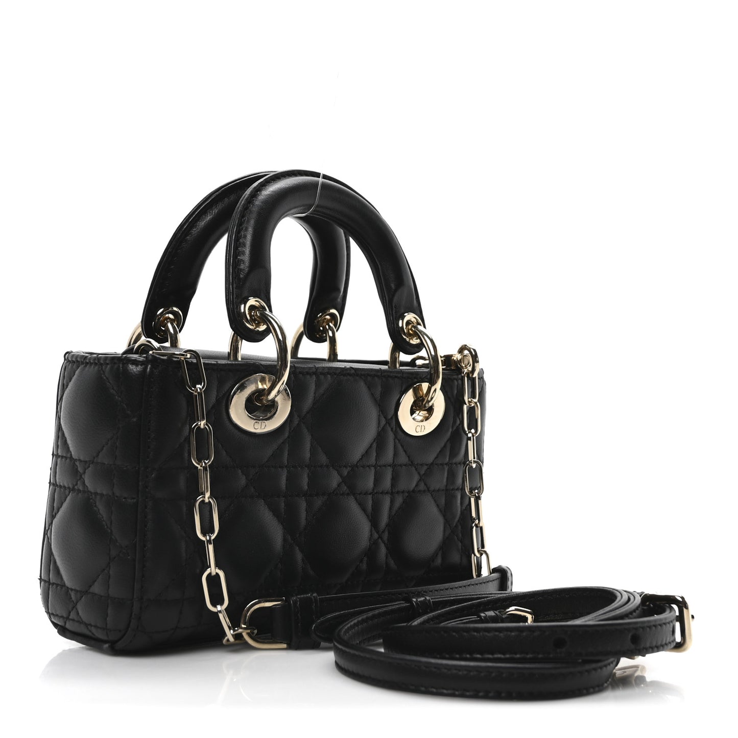 Lambskin Cannage Micro Lady D-Joy Black