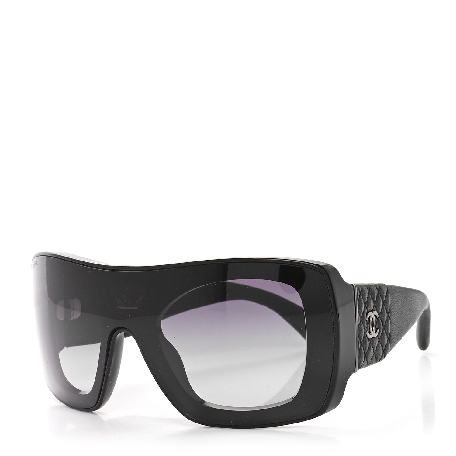 Chanel Lambskin Shield Quilted Sunglasses 71267 Black 1 of 7