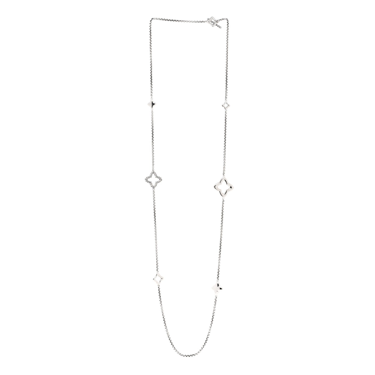 Sterling Silver 25mm Quatrefoil Chain Necklace
