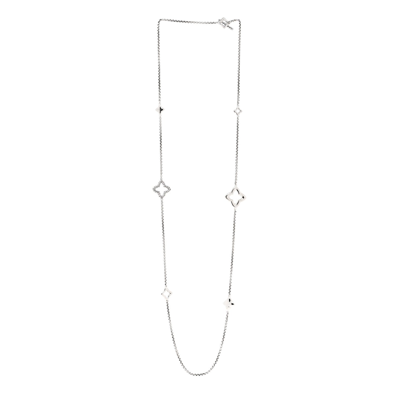 David Yurman Sterling Silver 25mm Quatrefoil Chain Necklace 3 of 4