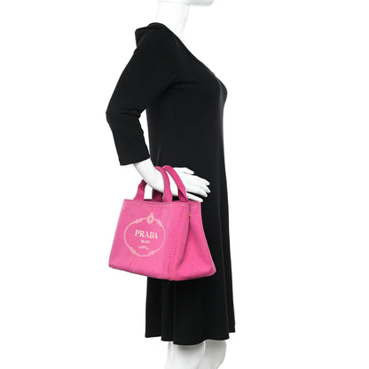 Prada Canapa Small Logo Tote Fuxia 2 of 13