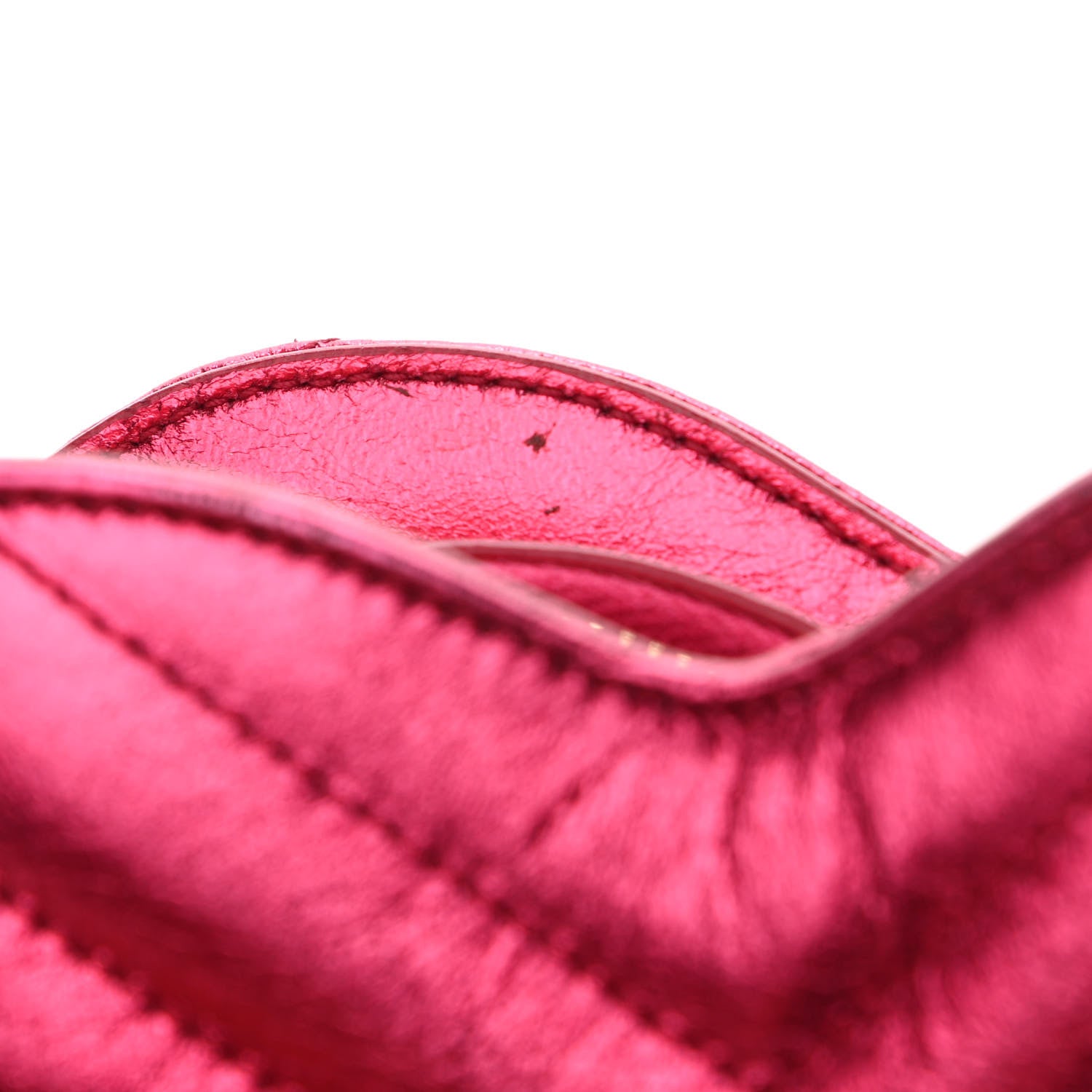 Saint Laurent Metallic Calfskin Matelasse Chevron Monogram Small Love Heart Chain Bag Red 14 of 14