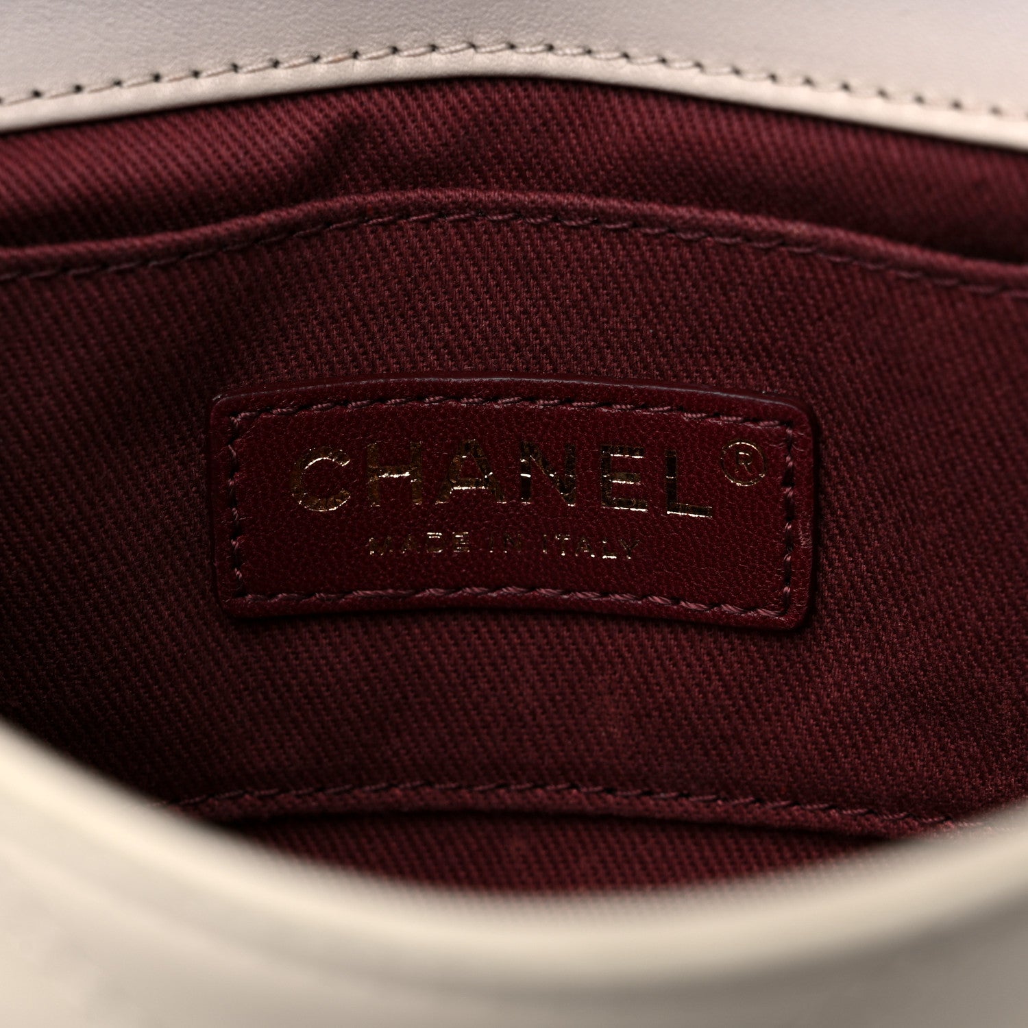 Chanel Calfskin Chevron Stitched Coco Waist Bag Ivory 6 of 18