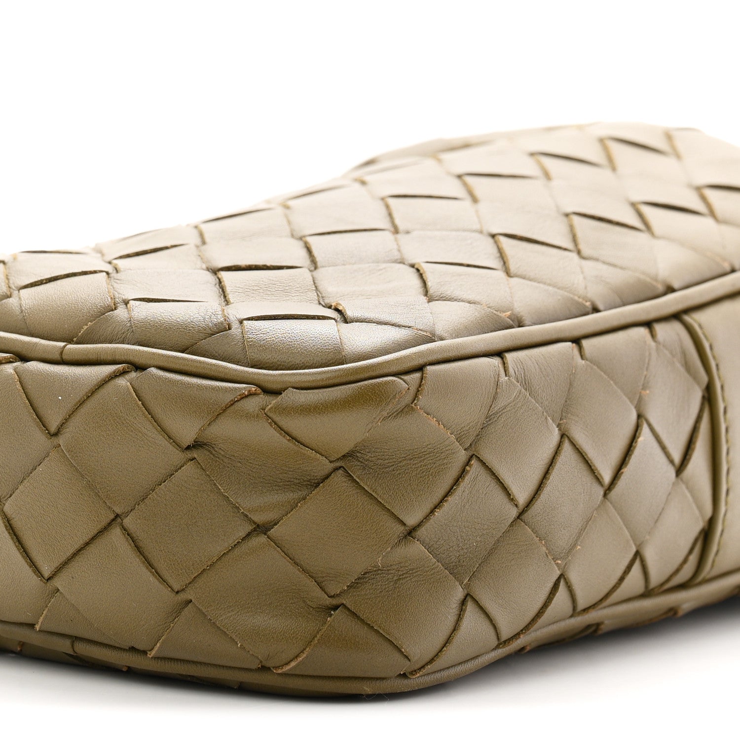 Bottega Veneta Calfskin Intrecciato Mini Cassette Phone Holder Crossbody Khaki 10 of 10
