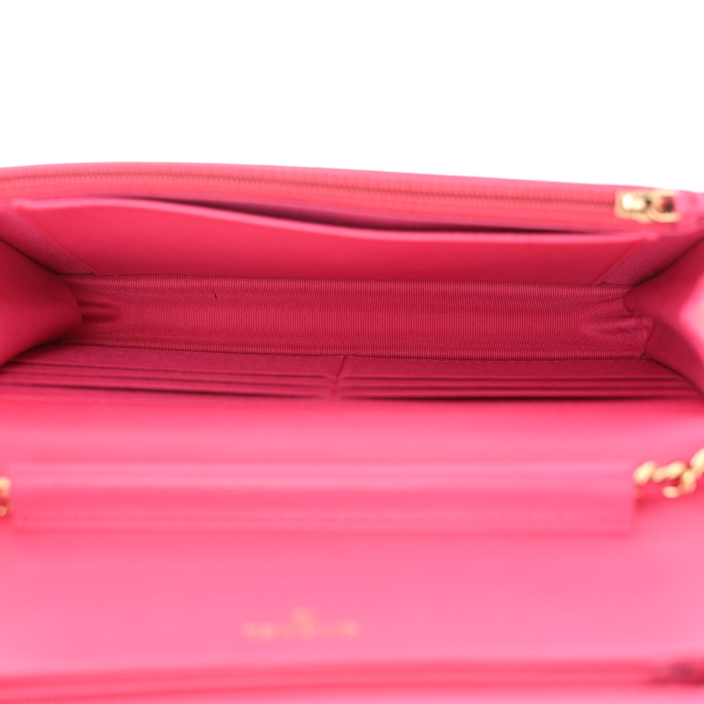 Lambskin Quilted Boy Wallet On Chain WOC Dark Pink