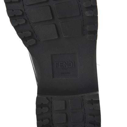 Fendi Vitello Jersey Fabric FF Mens Biker Boots 9 Black Tobacco 6 of 8