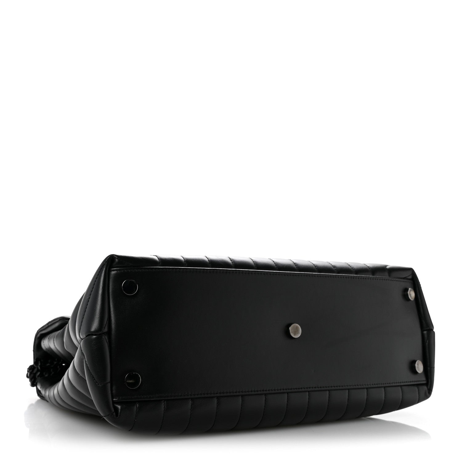 Saint Laurent Calfskin Y Quilted Monogram Monochrome Large Loulou Chain Satchel Black 4 of 14