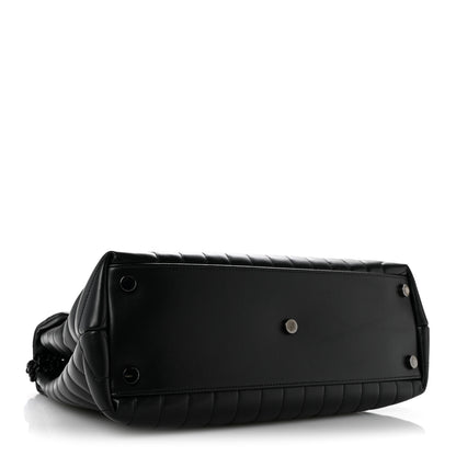 Saint Laurent Calfskin Y Quilted Monogram Monochrome Large Loulou Chain Satchel Black 4 of 14