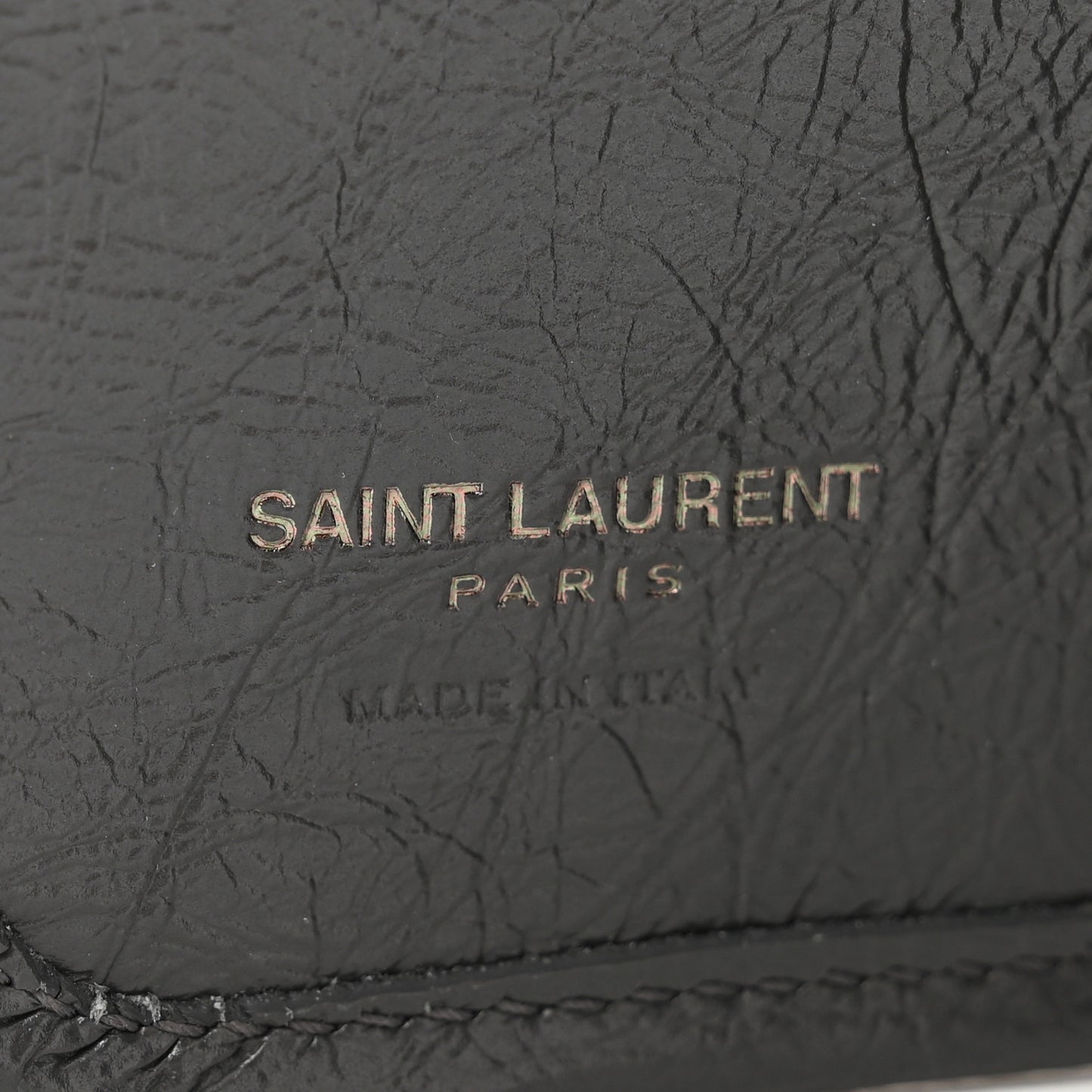 Crinkled Calfskin Matelasse Monogram Niki Card Holder Black
