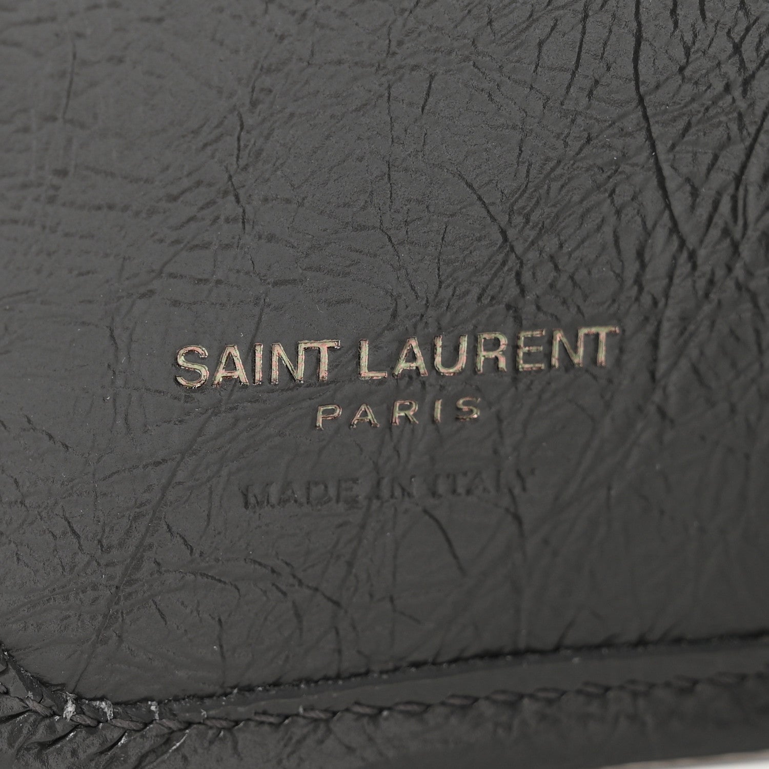 Saint Laurent Crinkled Calfskin Matelasse Monogram Niki Card Holder Black 6 of 8