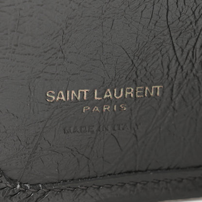 Saint Laurent Crinkled Calfskin Matelasse Monogram Niki Card Holder Black 6 of 8