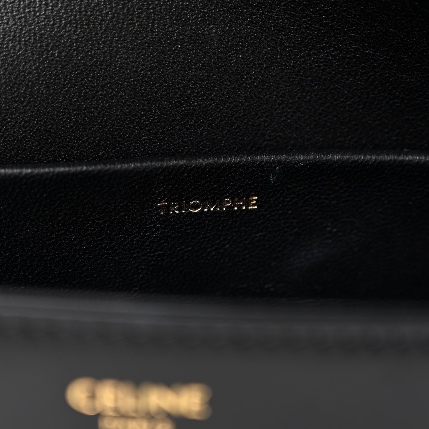Celine Shiny Calfskin Triomphe Shoulder Bag Black 7 of 10