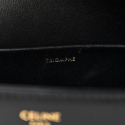 Celine Shiny Calfskin Triomphe Shoulder Bag Black 7 of 10