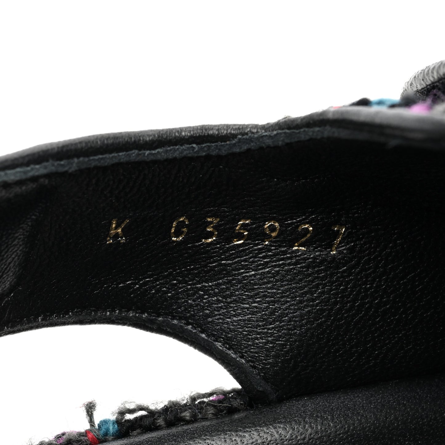 Wool Tweed Velcro Dad Sandals 39.5 Black Purple Green Red