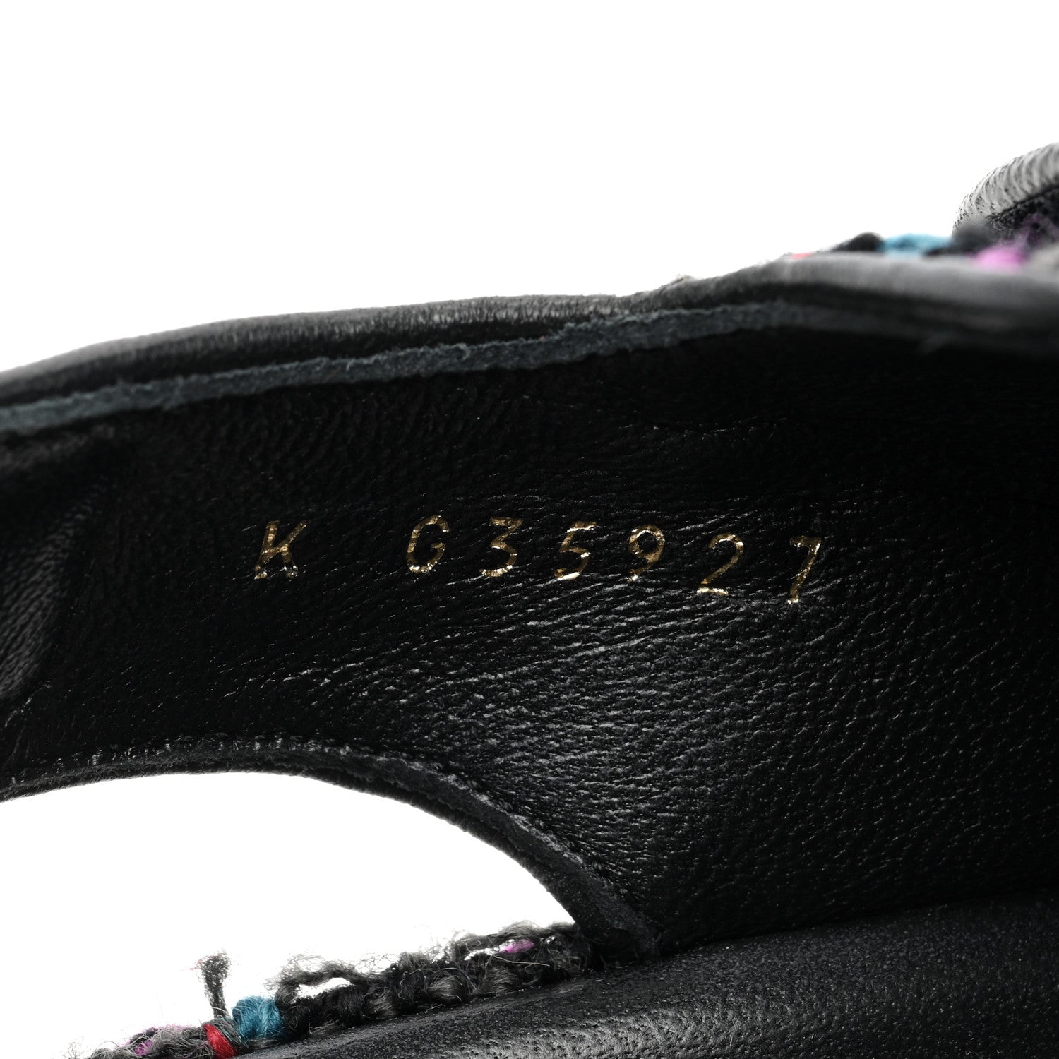 Chanel Wool Tweed Velcro Dad Sandals 39.5 Black Purple Green Red 8 of 9