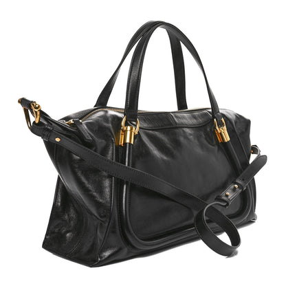 Chloe Natural Shiny Calfskin Large Paraty 24 Bag Black 3 of 8