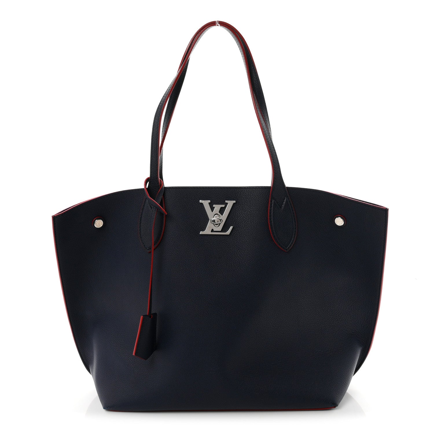 Louis Vuitton Calfskin Lockme Go Tote Marine Rouge 1 of 10