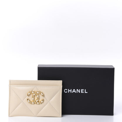 Chanel Goatskin Quilted 19 Card Holder Beige 11 of 11