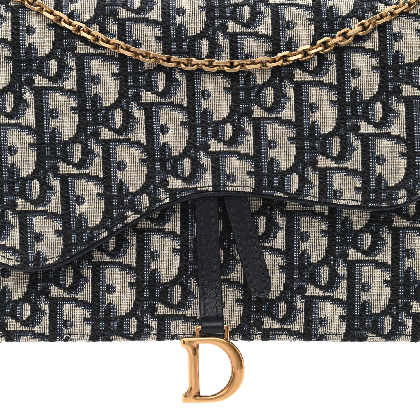 Oblique Saddle Chain Pouch Blue
