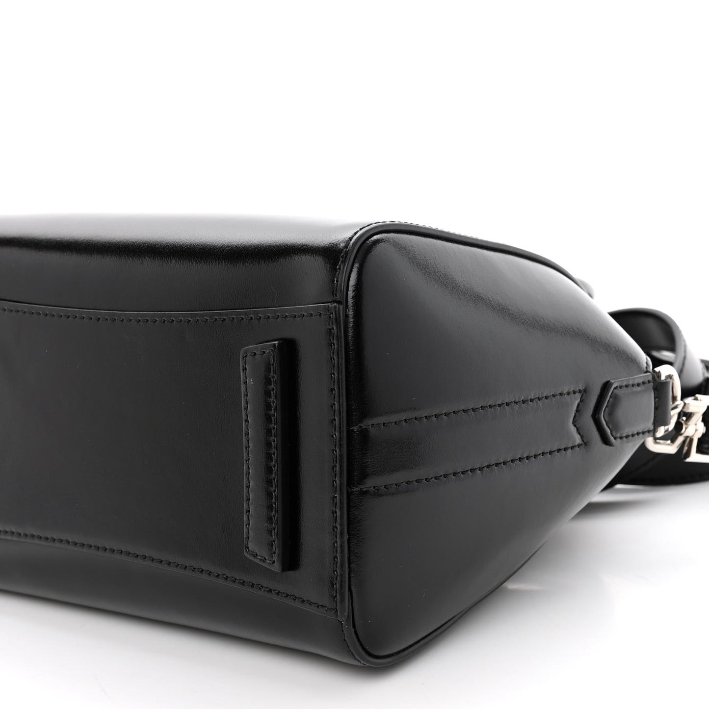 Shiny Lord Calfskin Mini Antigona Black