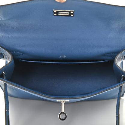 Hermes Swift Kelly Pochette Clutch Bleu Agate 5 of 11