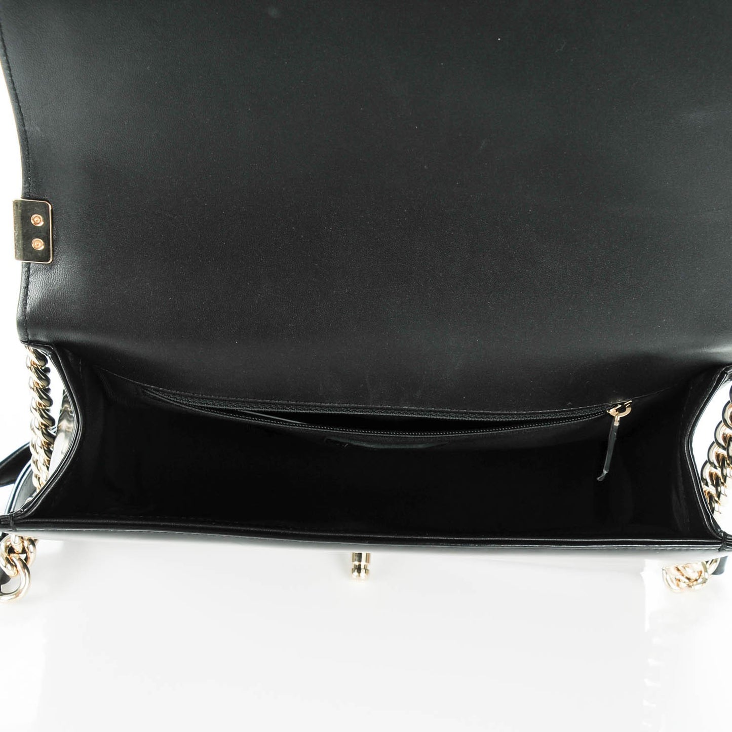 Iridescent Calfskin Quilted Medium Boy Flap Black