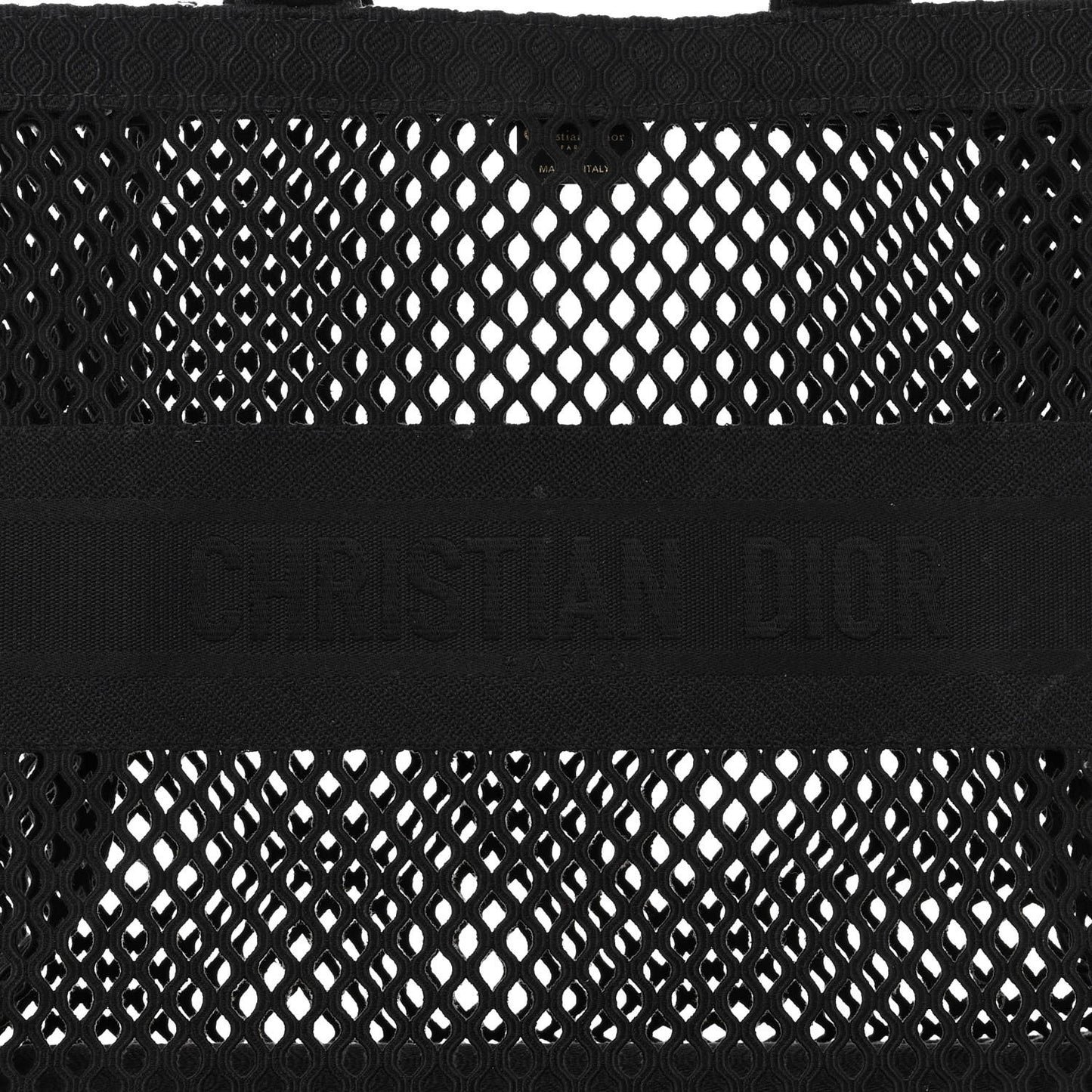 Mesh Embroidered Large Book Tote Black