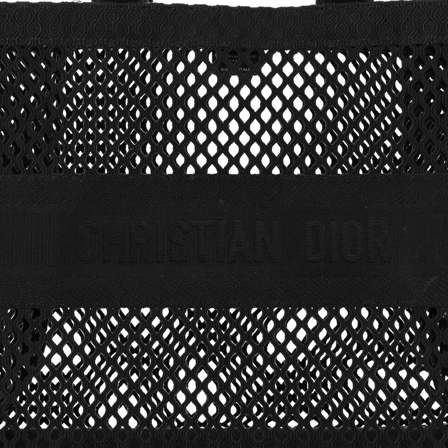 Christian Dior Mesh Embroidered Large Book Tote Black 7 of 10