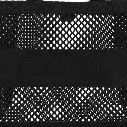 Christian Dior Mesh Embroidered Large Book Tote Black 7 of 10