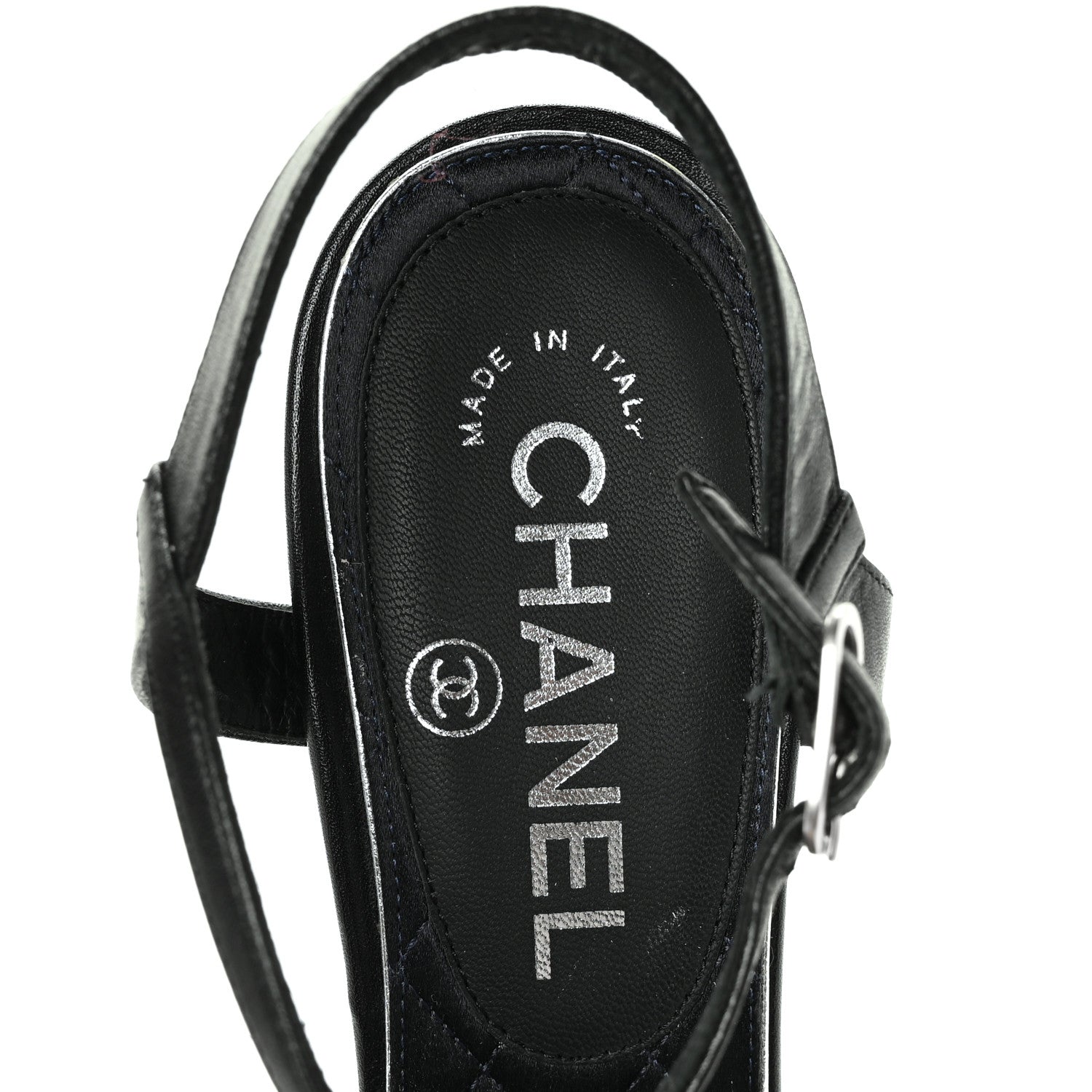 Chanel Lambskin CC Moonlight Strappy Sandals 37.5 Black 7 of 7