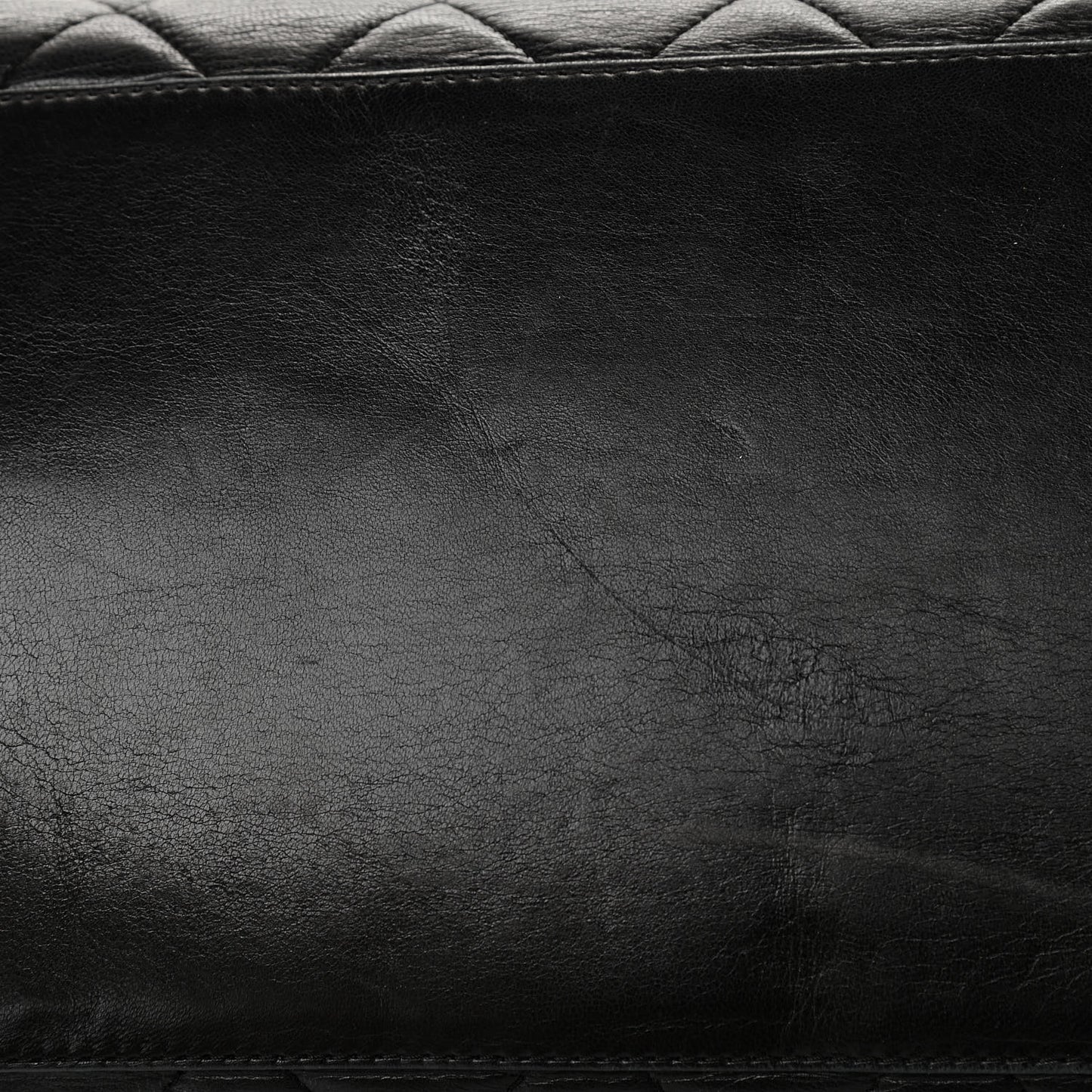 Lambskin Quilted Tote Black White