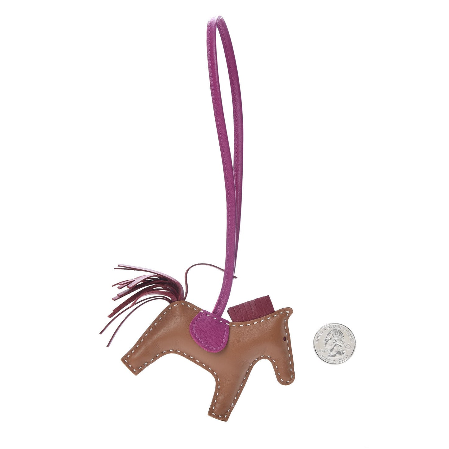Milo Lambskin Grigri Rodeo Horse Bag Charm PM Gold Rubis Rose Poupre