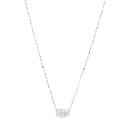 Tiffany Sterling Silver 9mm Elsa Peretti Bean Pendant Necklace 1 of 5