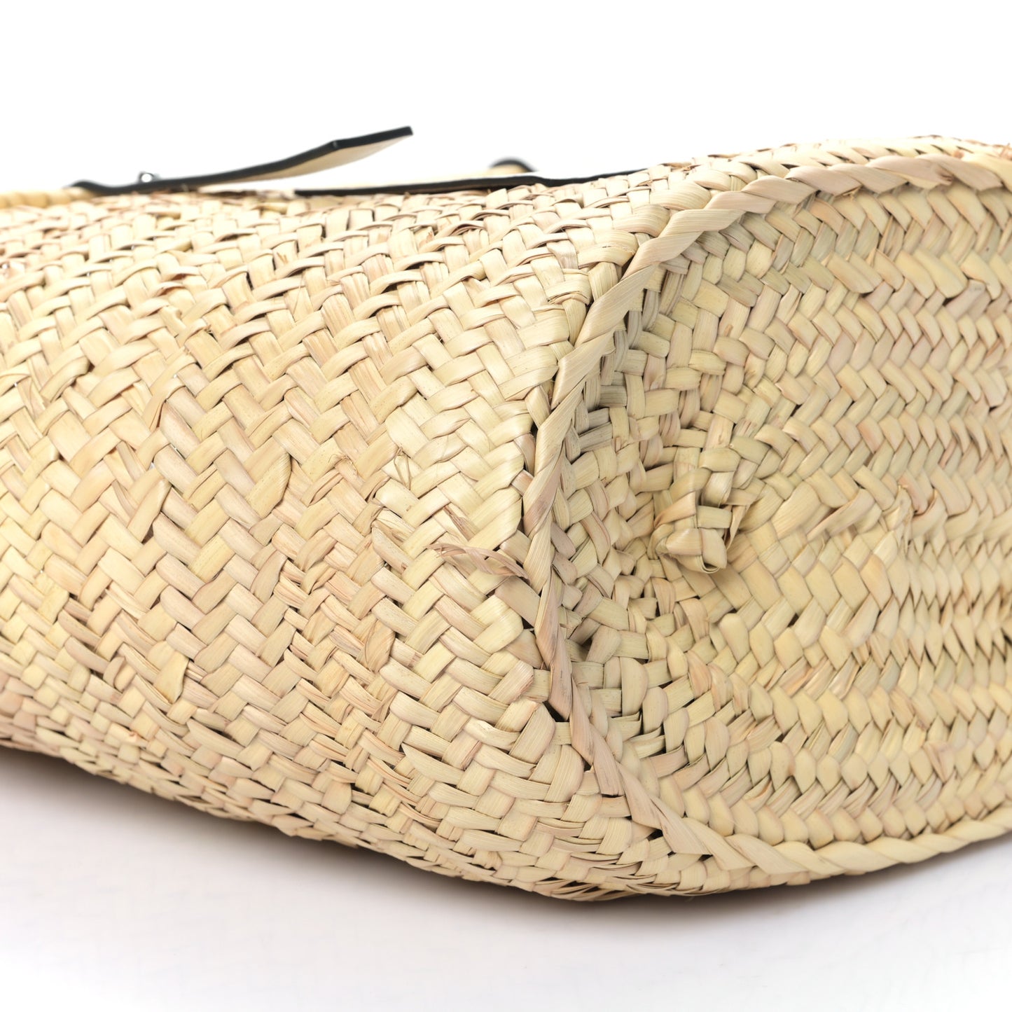 Raffia Basket Tote Bag Natural White