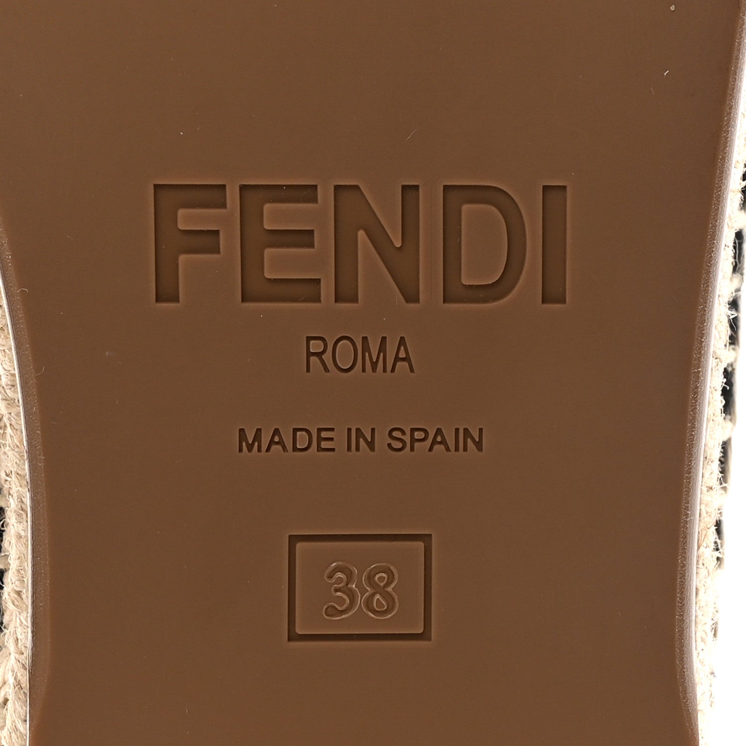 Fendi Nappa FF Embossed Espadrilles 38 Black 7 of 9