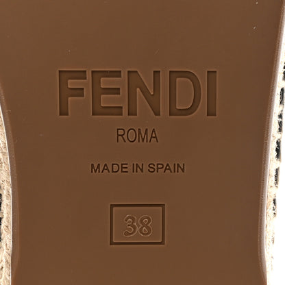 Fendi Nappa FF Embossed Espadrilles 38 Black 7 of 9