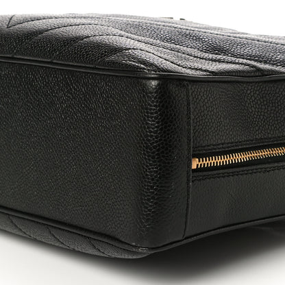 Chanel Caviar Chevron Quilted Camera Case Black 11 of 13