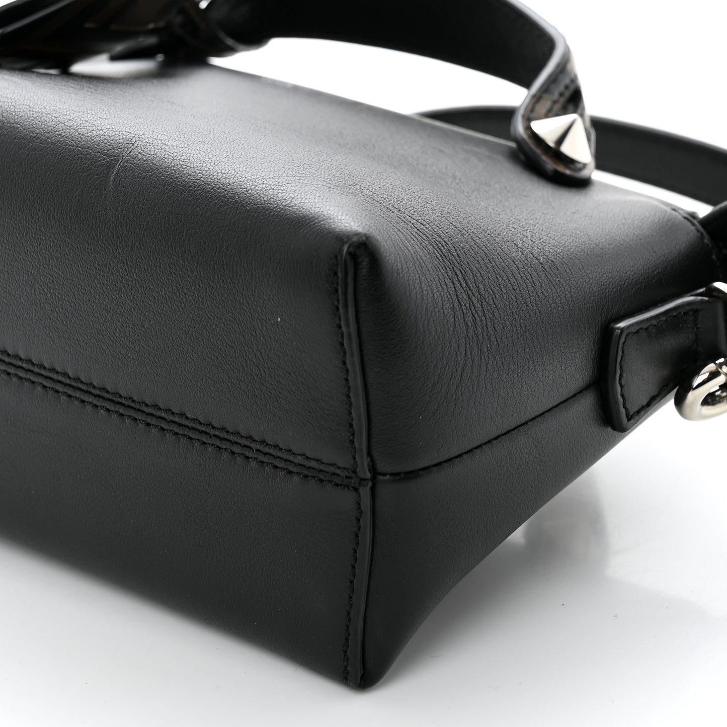 Vitello Dolce Bi-Color FF 1974 Embossed Mini By The Way Boston Bag Black Maya