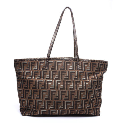 Fendi Zucca Vitello Medium Roll Tote Tobacco Oro Moro 1 of 10