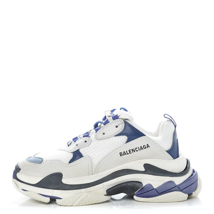 Balenciaga Fabric Mesh Mens Triple S Sneakers 41 White Blue Violet 1 of 19