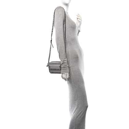 Valentino Garavani Grained Calfskin Small Rockstud Flap Pocket Camera Crossbody Bag Pastel Grey 2 of 10