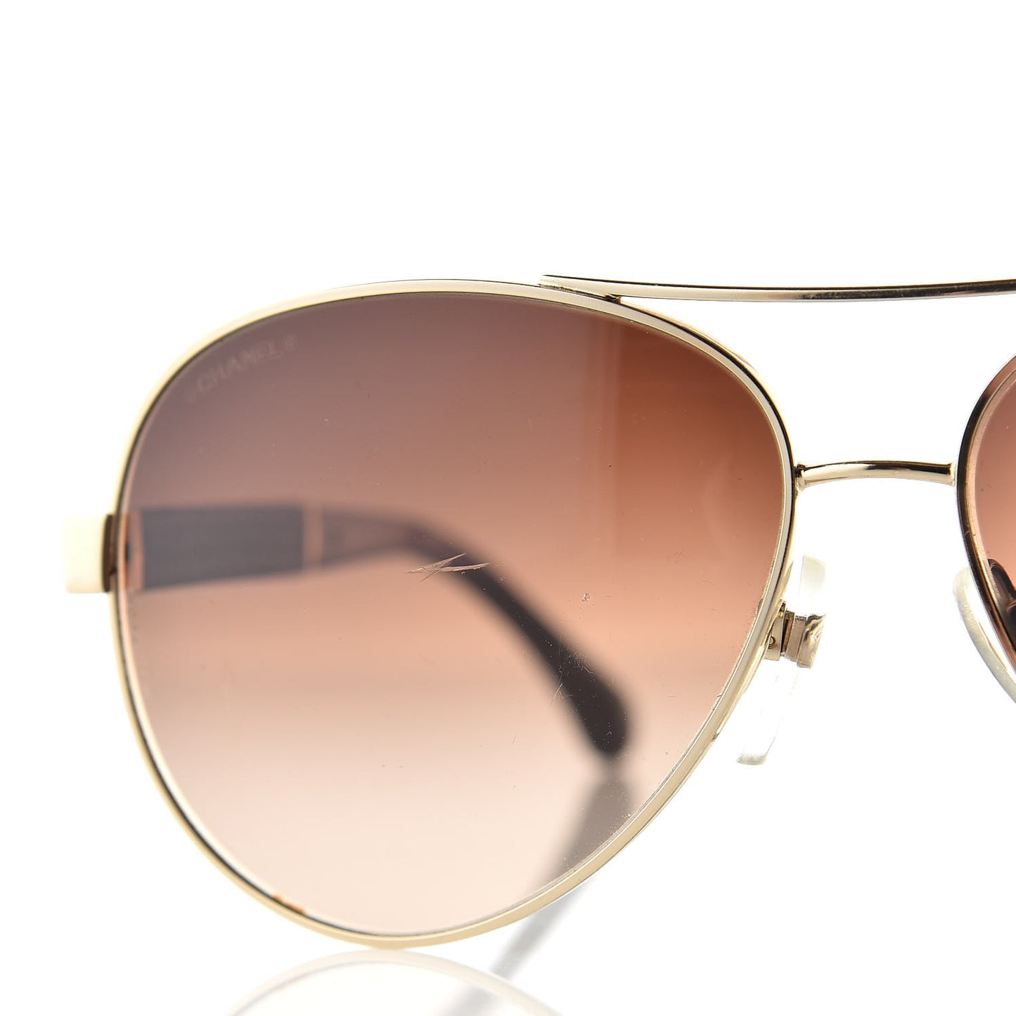 Lambskin Quilted CC Aviator Sunglasses 4195-Q Brown